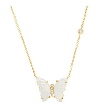 Mother of Pearl Butterfly Necklace Tai Jewelry