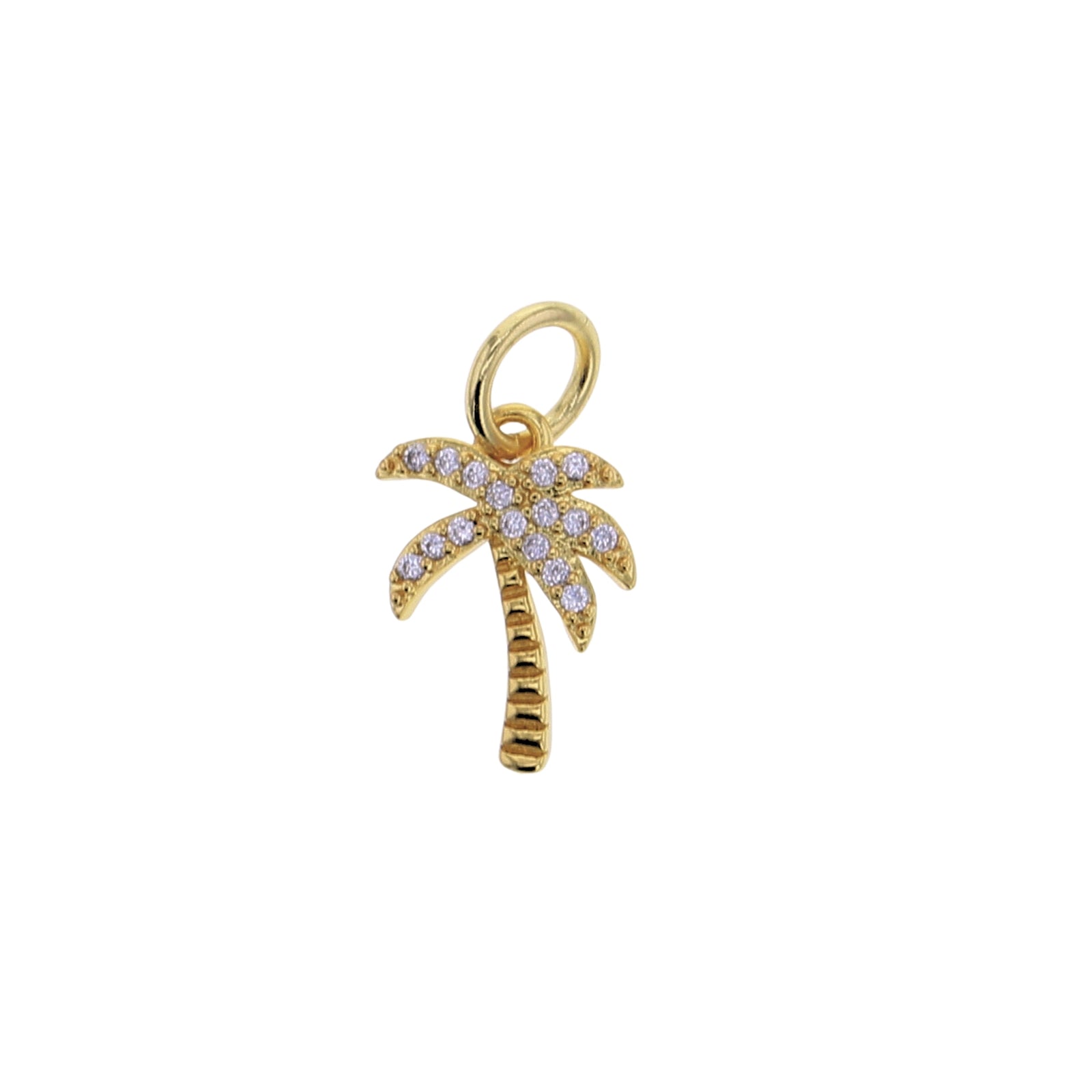 CZ Palm Tree Charm - Gold