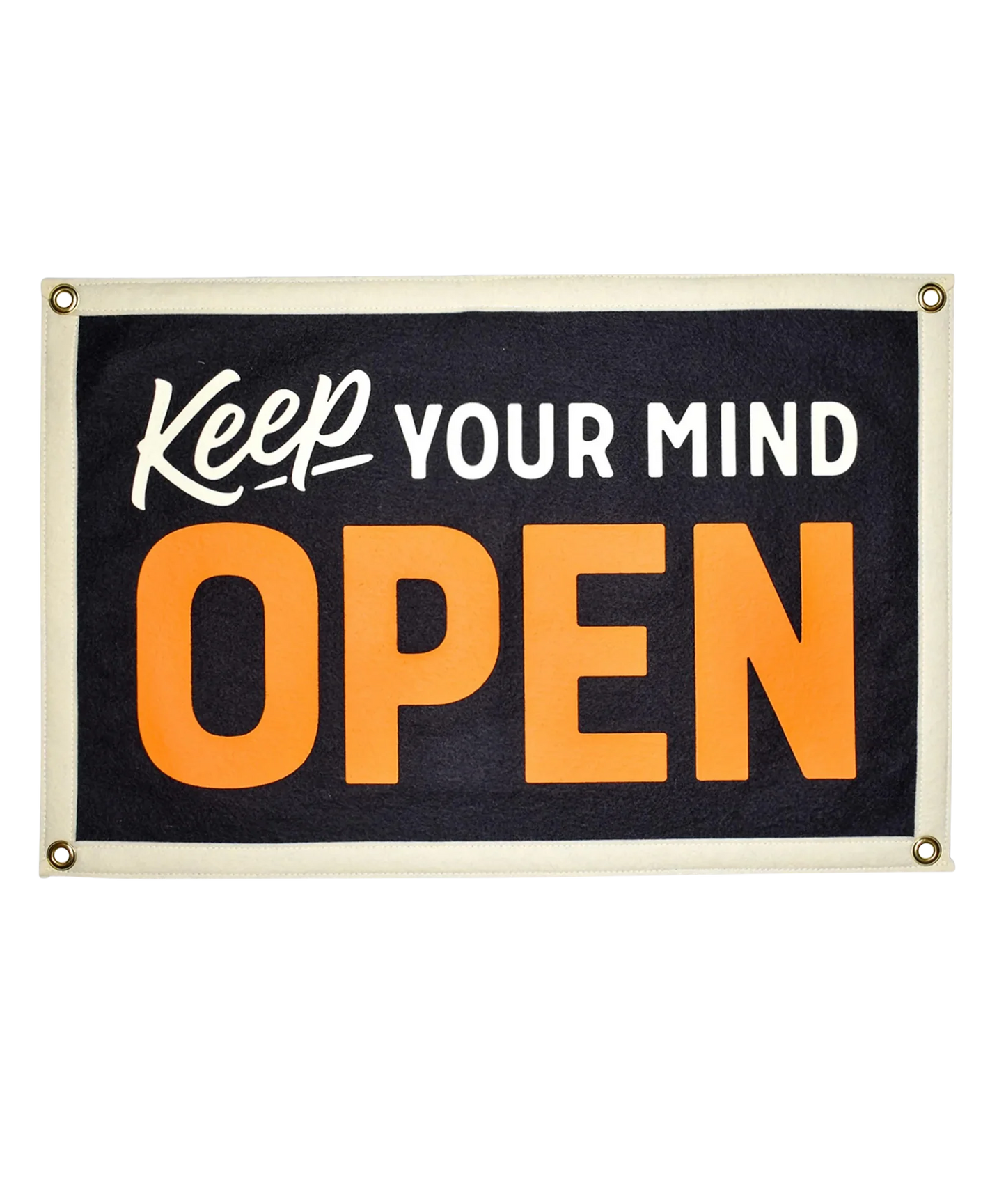 Keep Your Mind Open Camp Flag