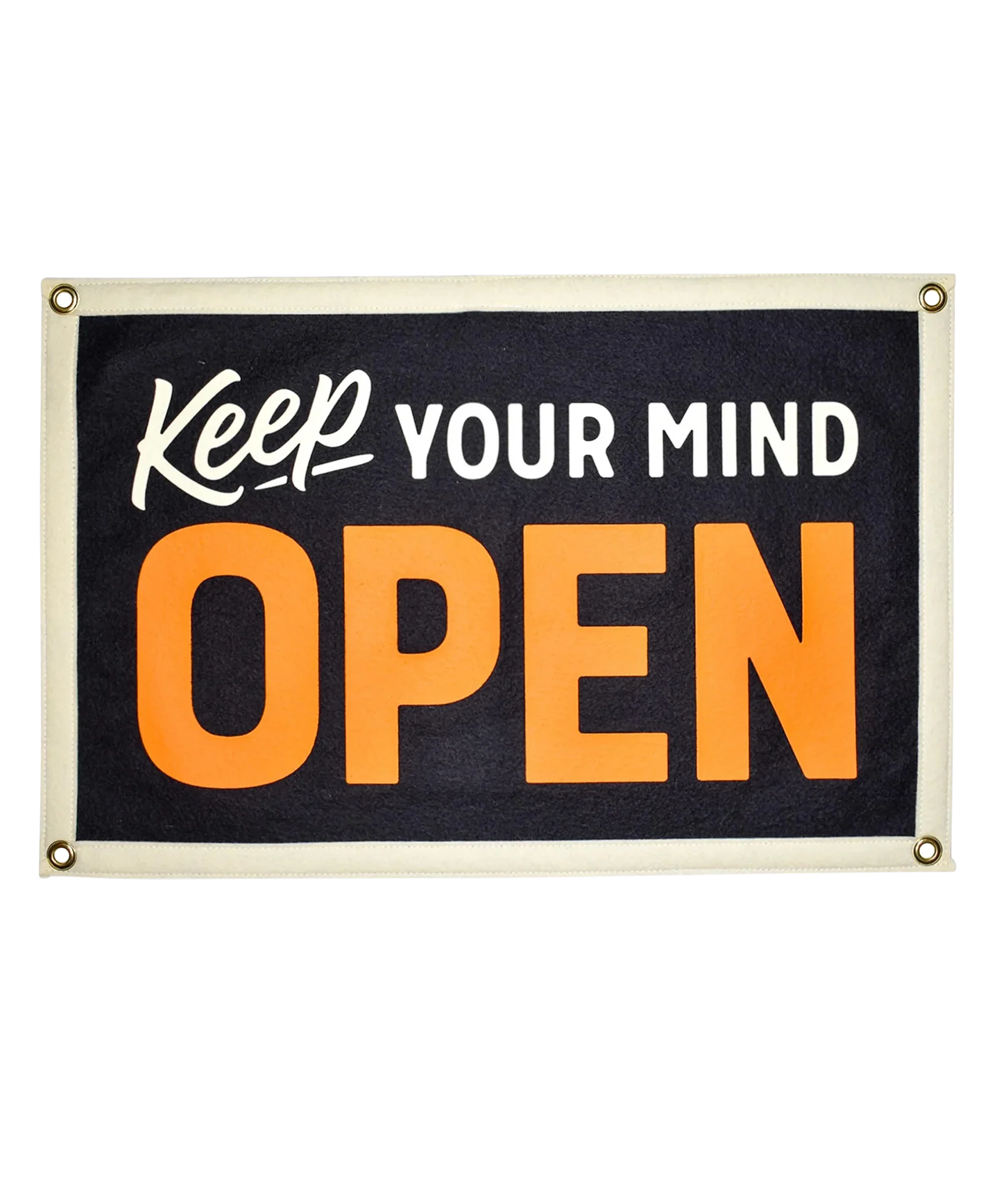 Keep Your Mind Open Camp Flag