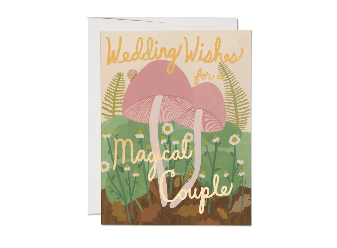 Magical Couple Foil Wedding Card Red Cap Cards