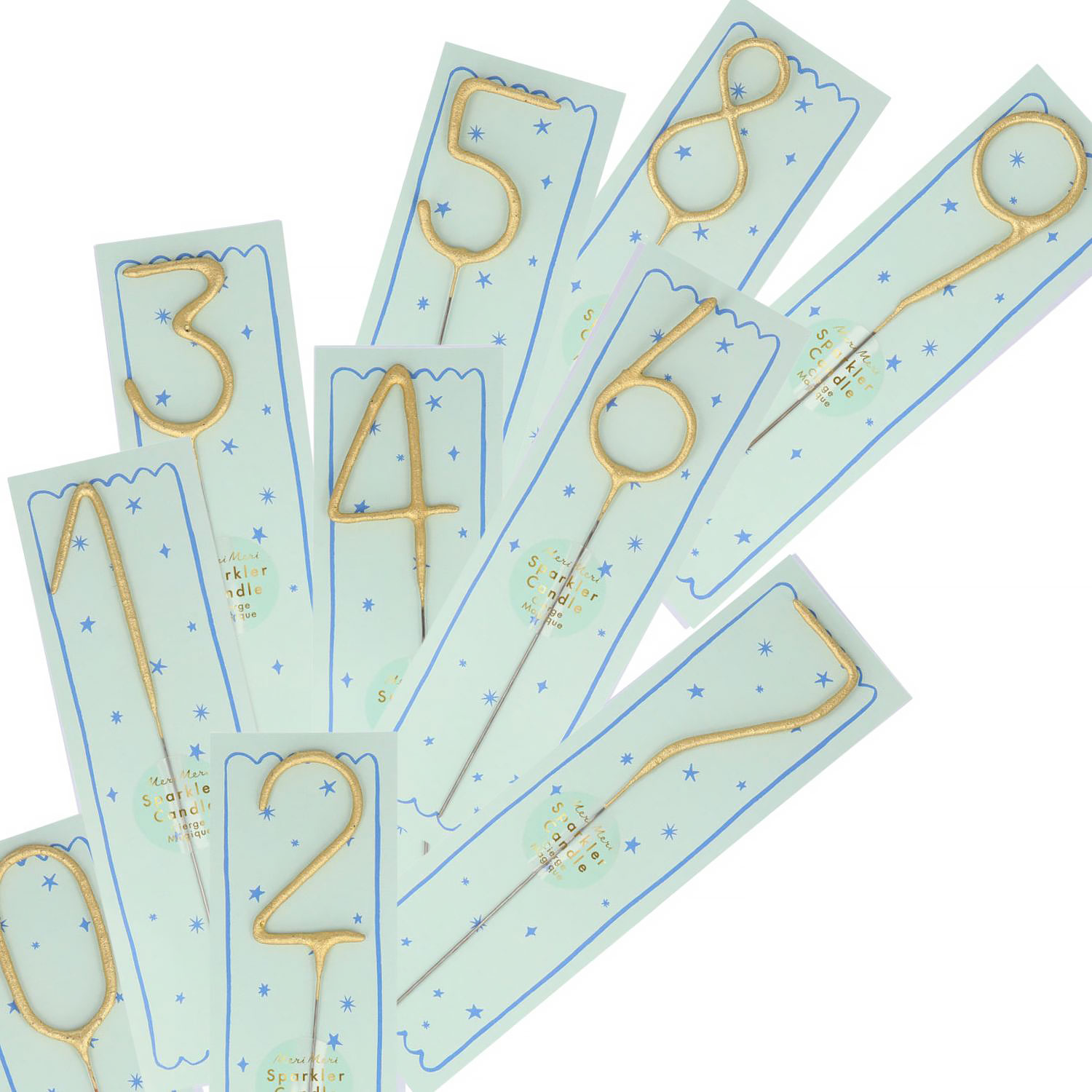 Gold Sparkler Number Candles