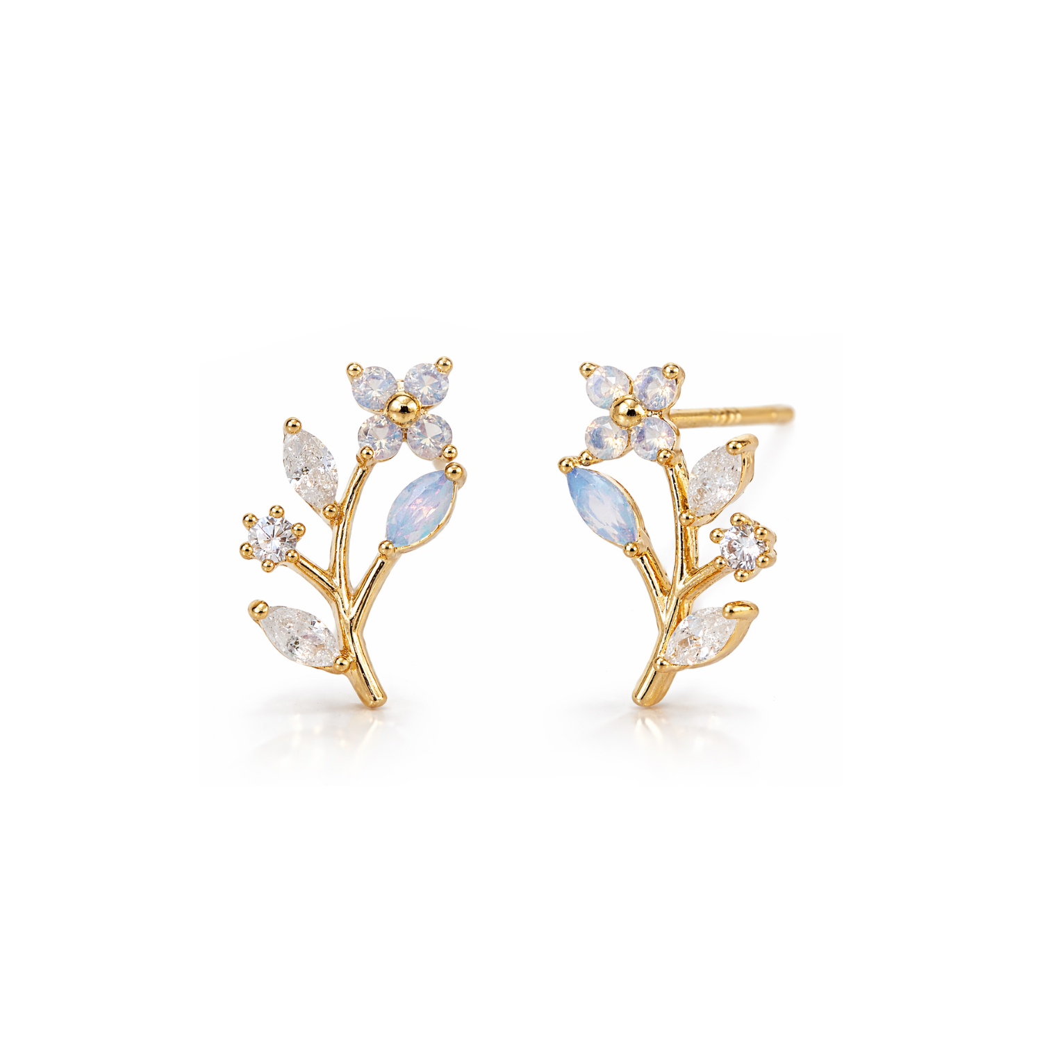 Iridescent Crawling Flower Studs