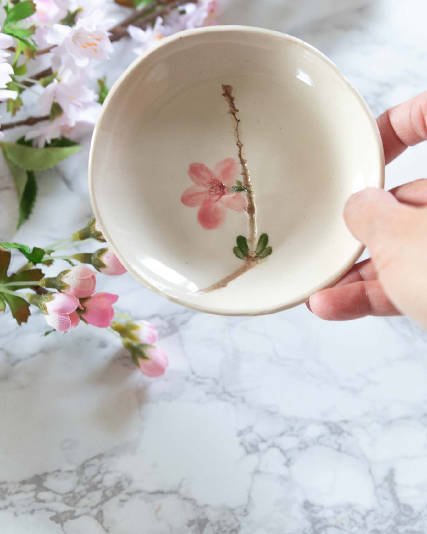 Cherry Blossom Flower Handmade Jewelry Dish Tara Kothari