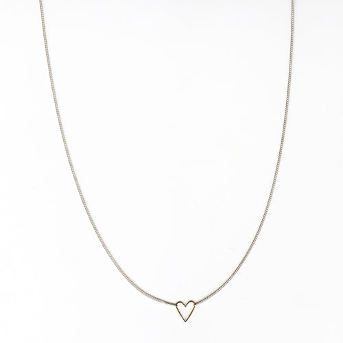 Teenie Medium Heart Necklace - Sterling