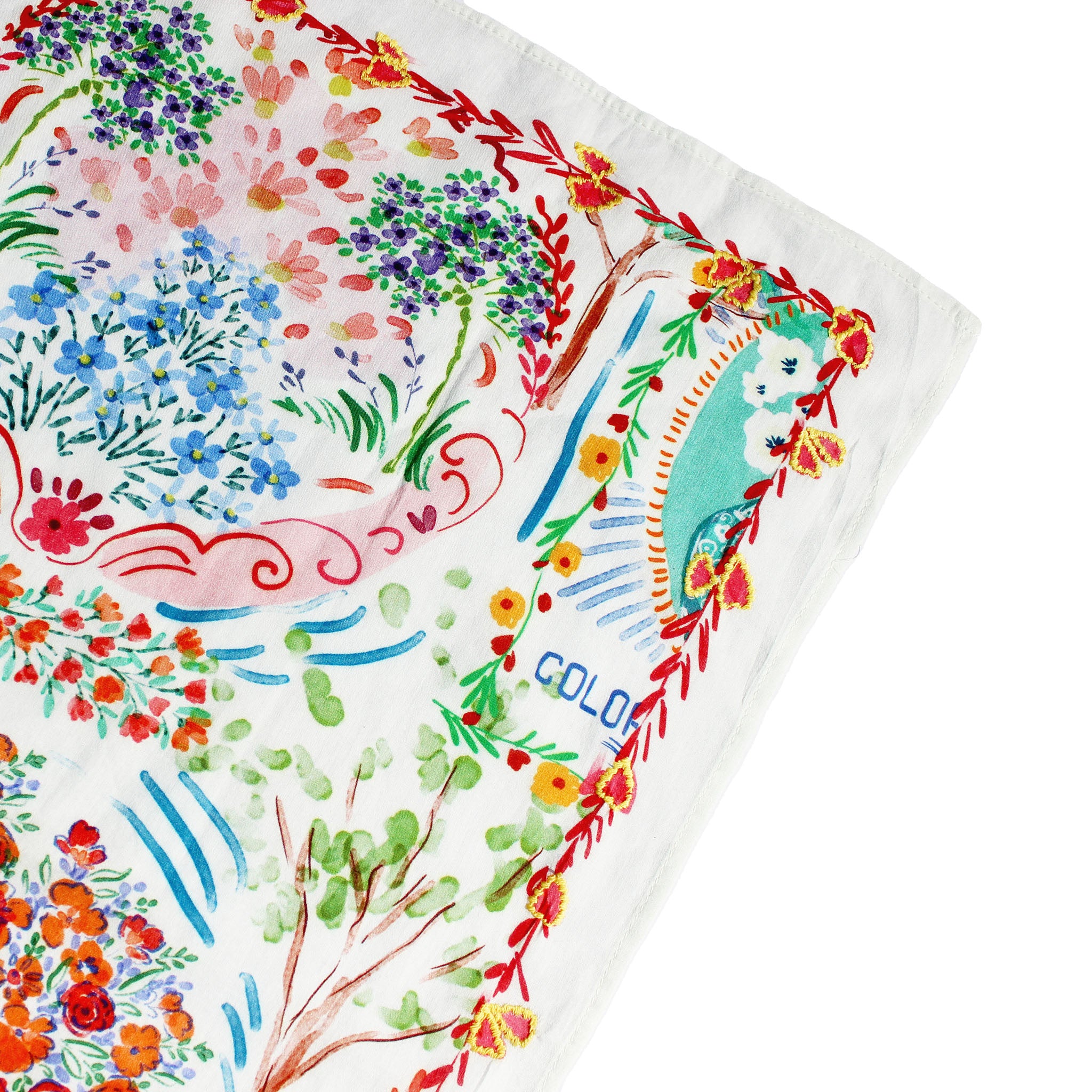 Cotton Embroidered Bandana - Just Bloom Fancy Garden Vismaya Inc.