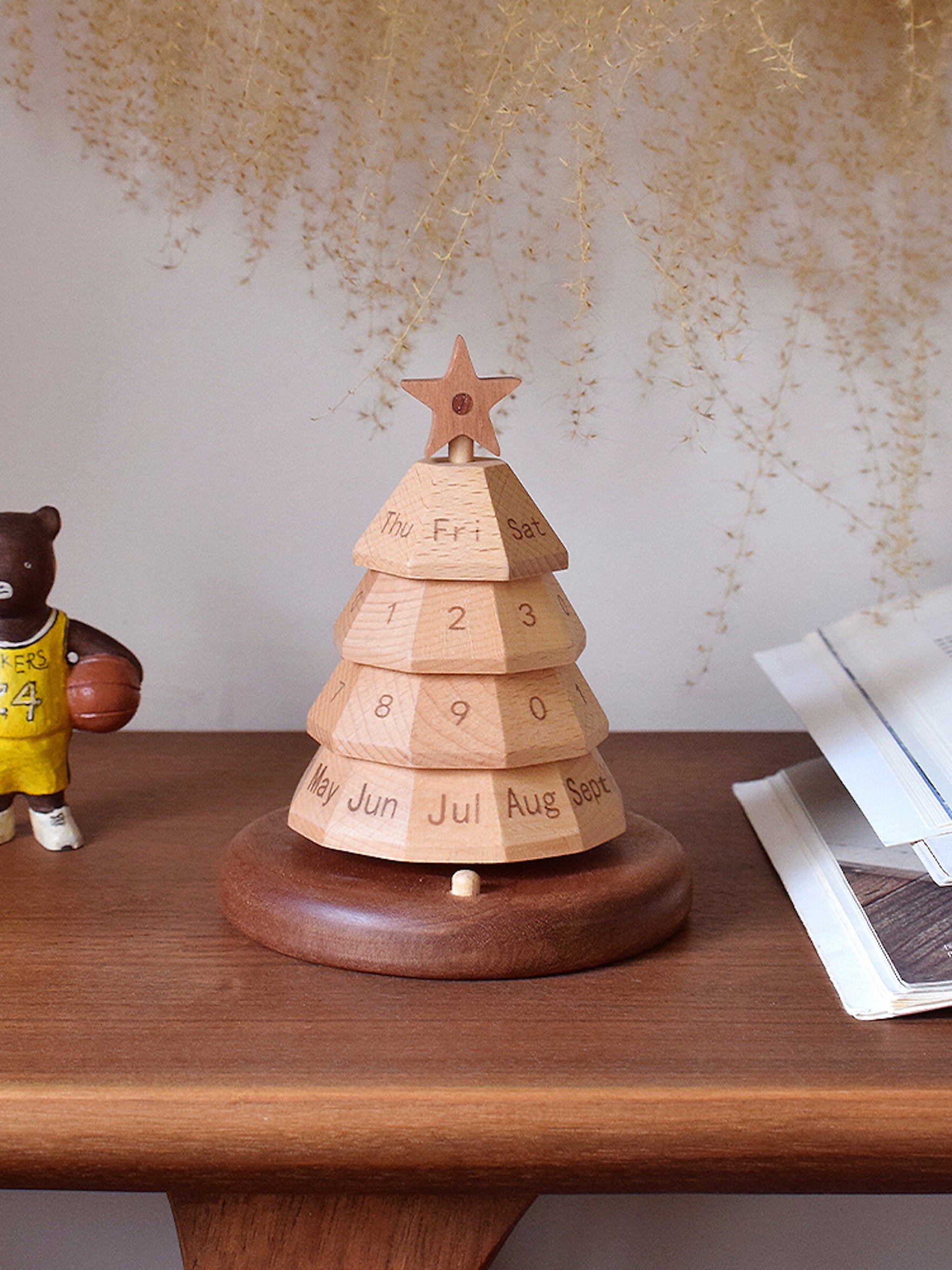 Wooden Christmas Tree Calendar