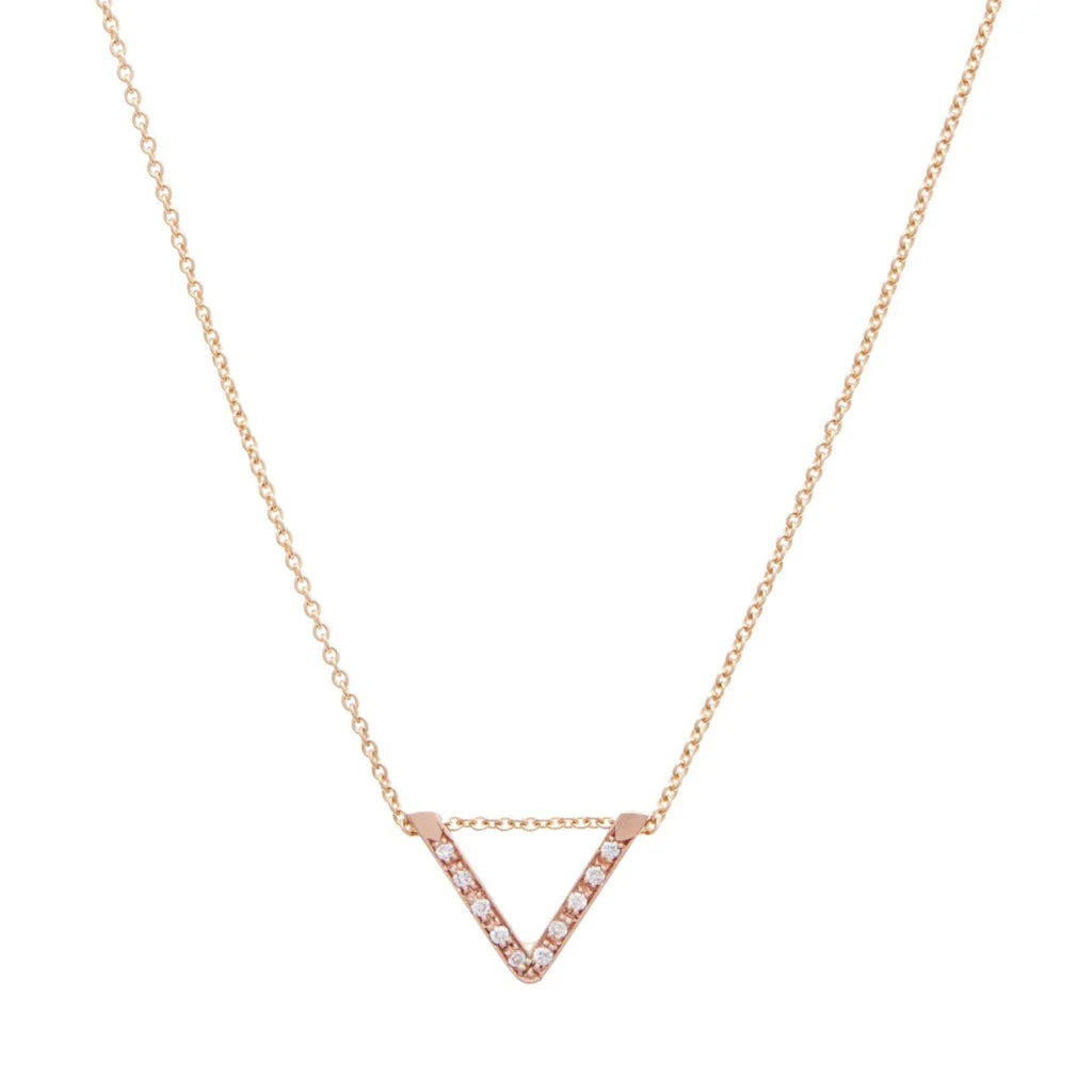 Pavé Intersection 14 Karat Gold & Diamond Necklace
