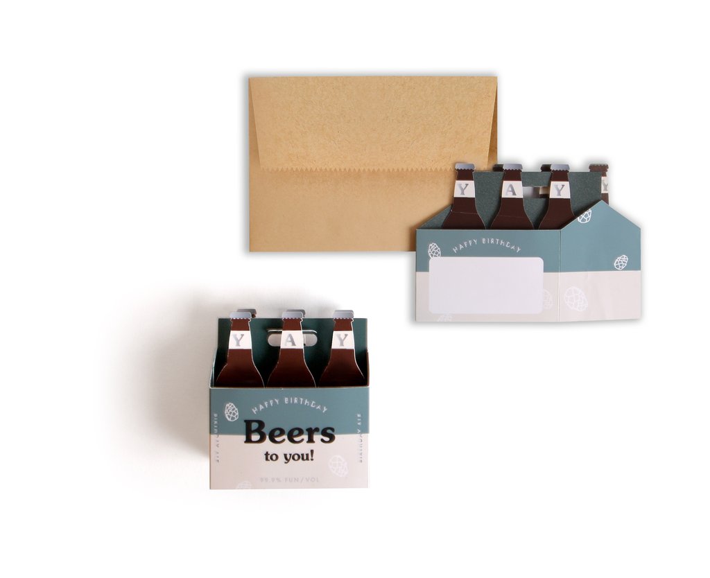 Beers To You Pop-Up Birthday Card UWP Luxe
