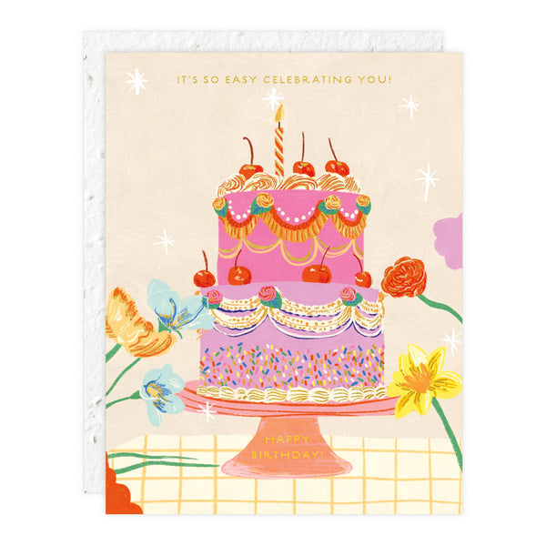 Cherry Cake Birthday Card Seedlings