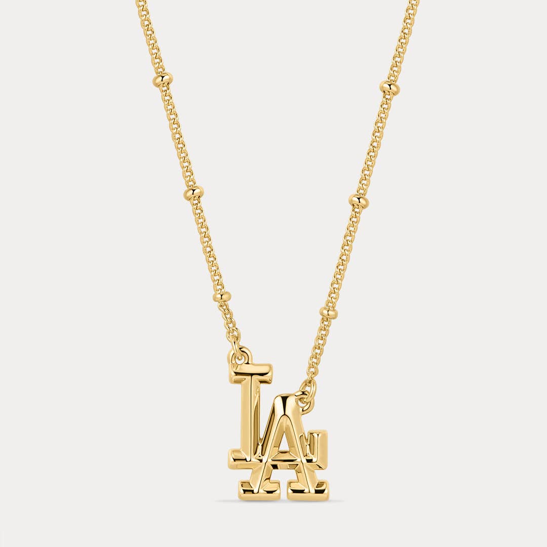 LA/Dodgers Logo Charm Necklace - Gold