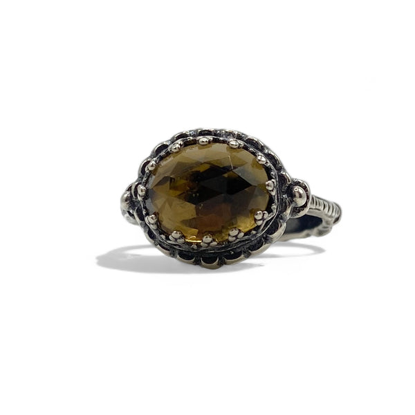 Oval Whiskey Quartz Ring - Size 6