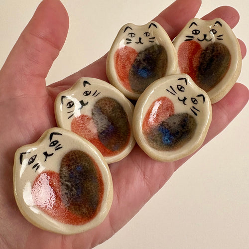 Load image 1 in gallery view. Handmade Ceramic Cat Worry Stone