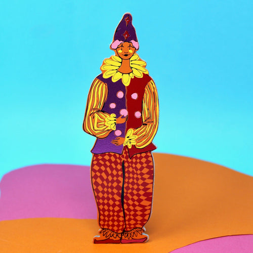 Load image 1 in gallery view. Clown Leather Bookmark