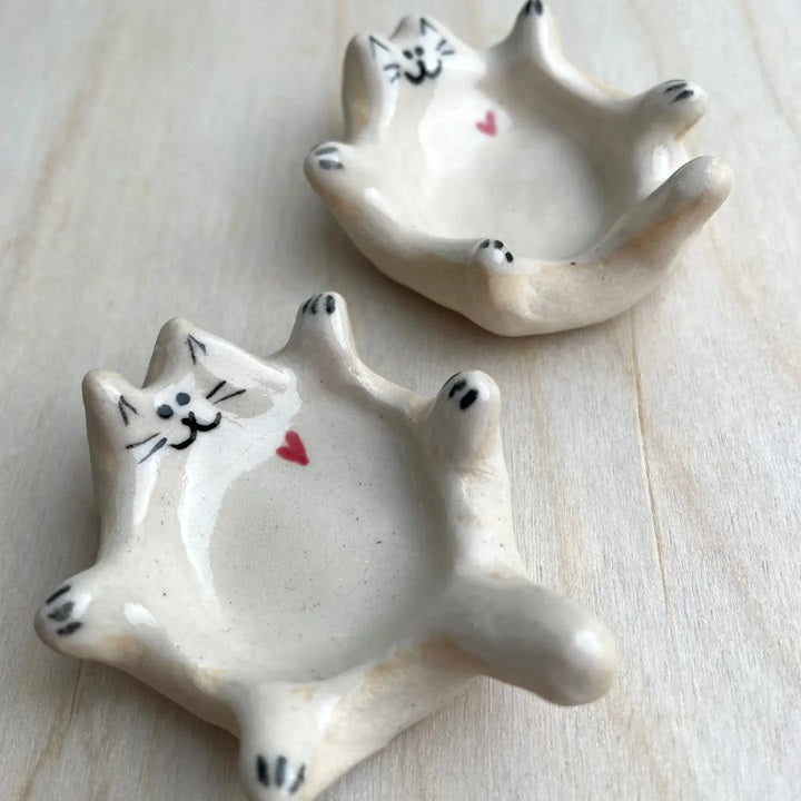 Handmade Ceramic Cat Ring Dish