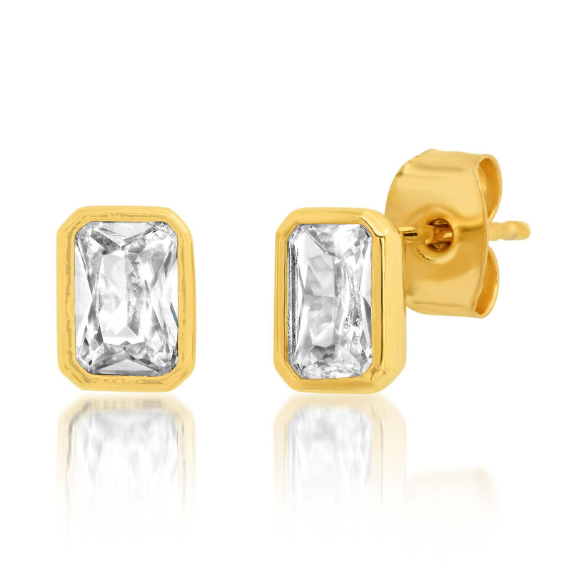 CZ Baguette Studs