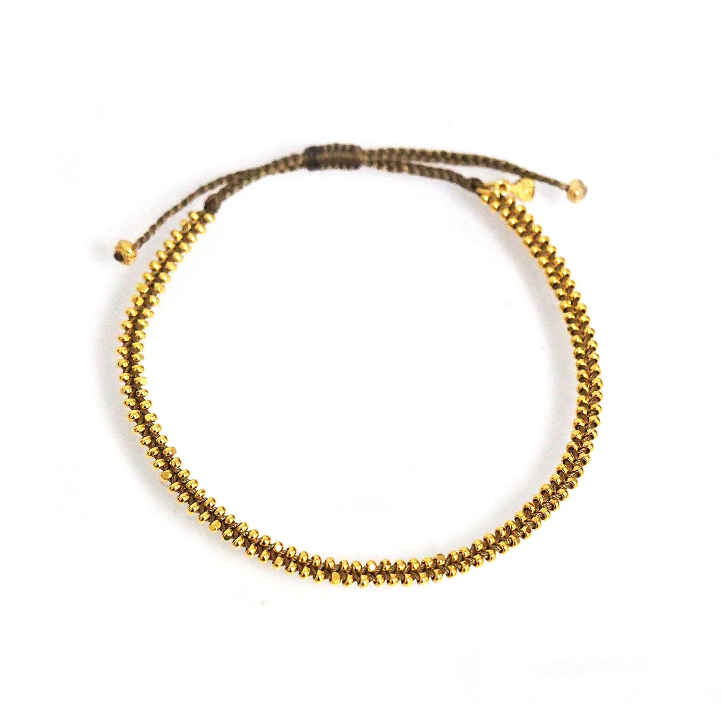 Hand Beaded Bracelet -  Gold Accents