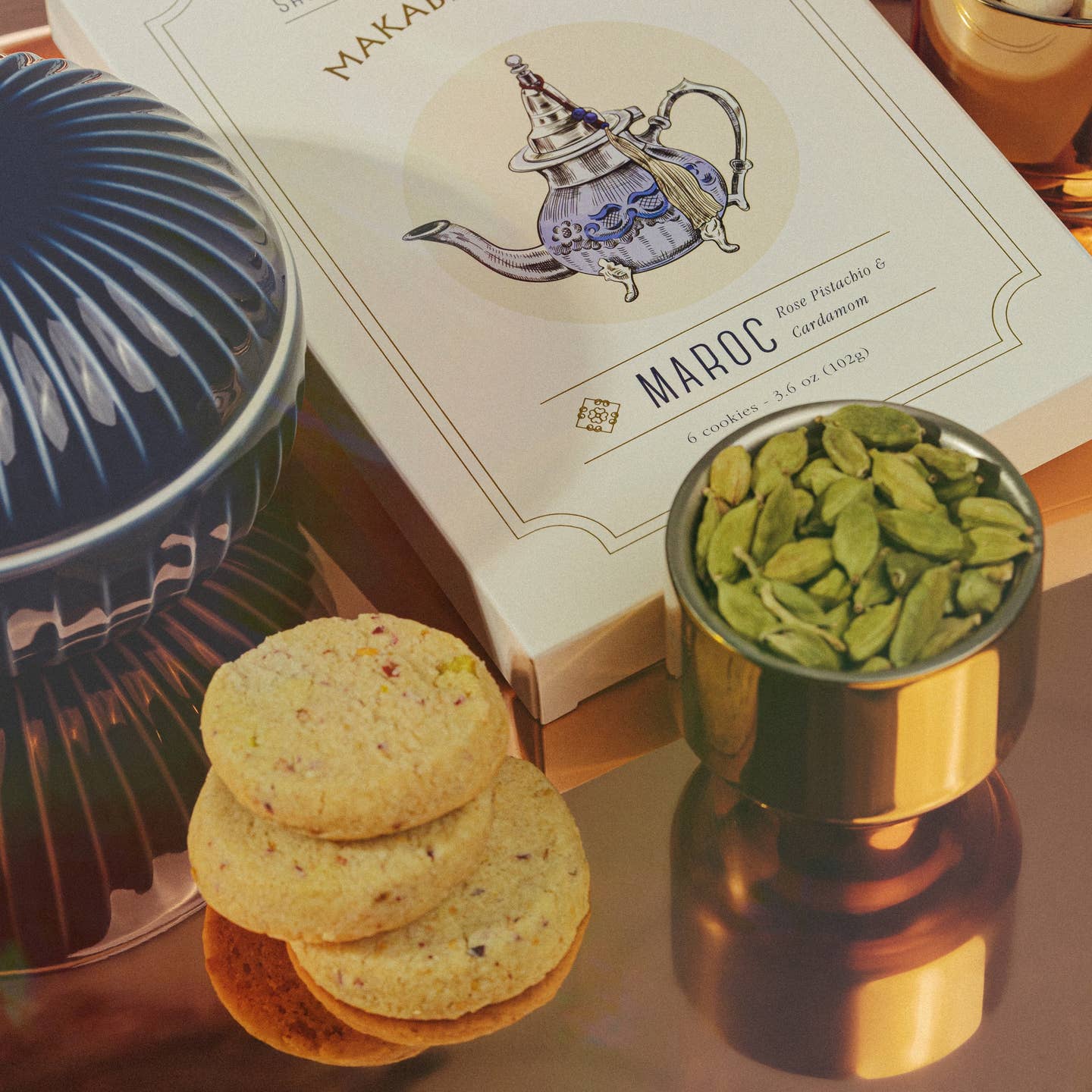 Rose Pistachio Cardamom Cookies - Maroc