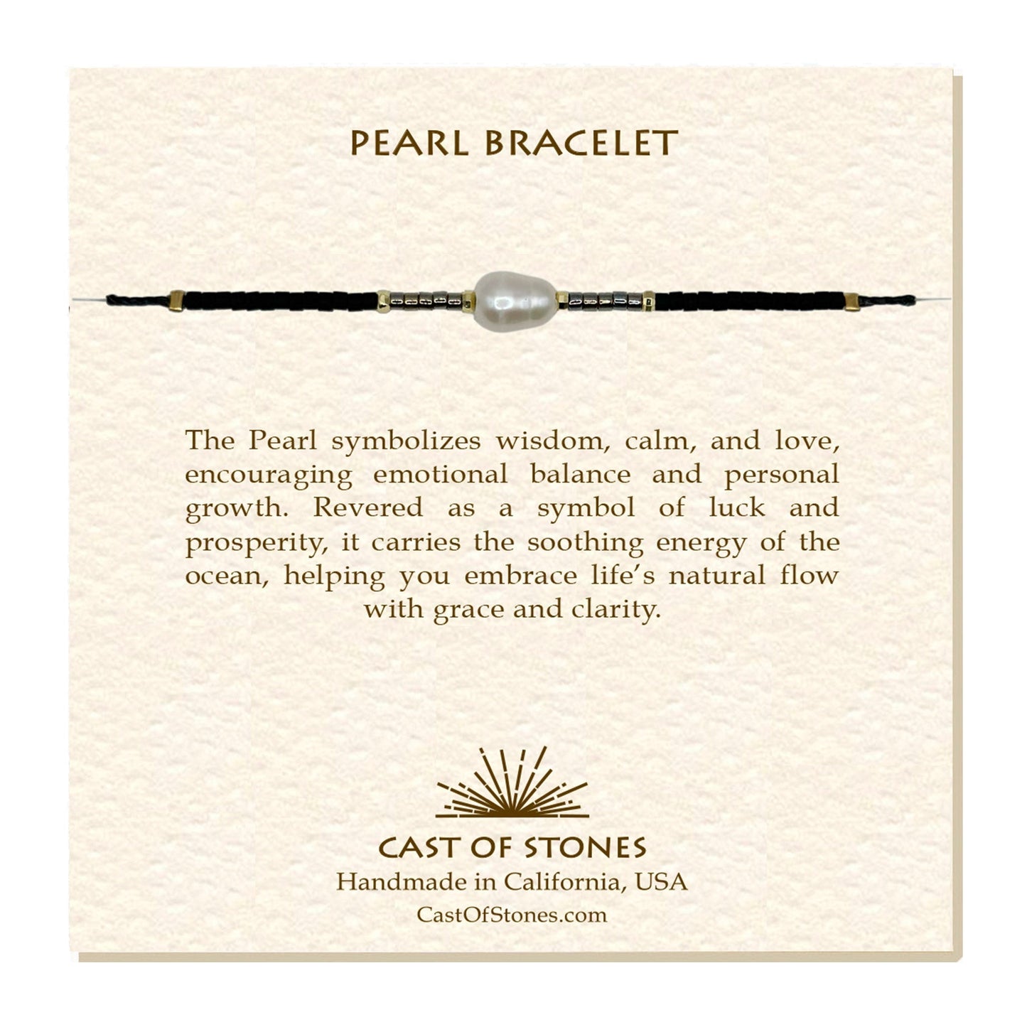 Pearl Bracelet - Dark Neutral Cast of Stones