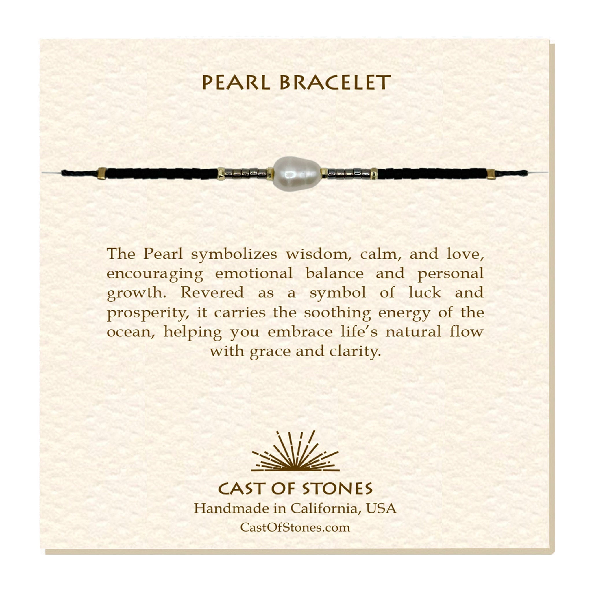 Pearl Bracelet - Dark Neutral Cast of Stones