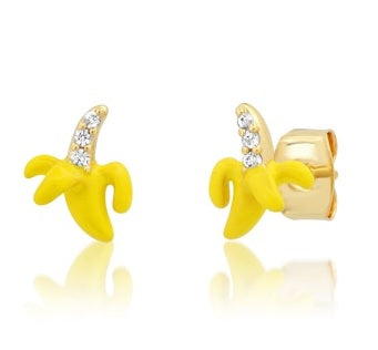 Enamel and CZ Banana Studs Tai Jewelry