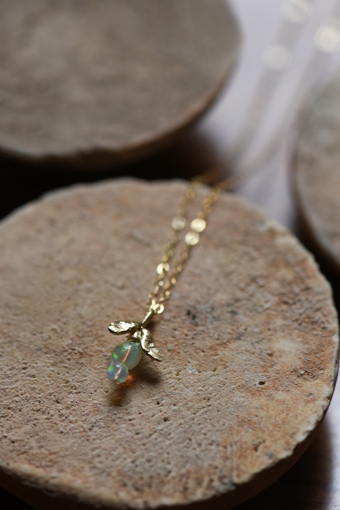 Opal Leaf Drop Necklace