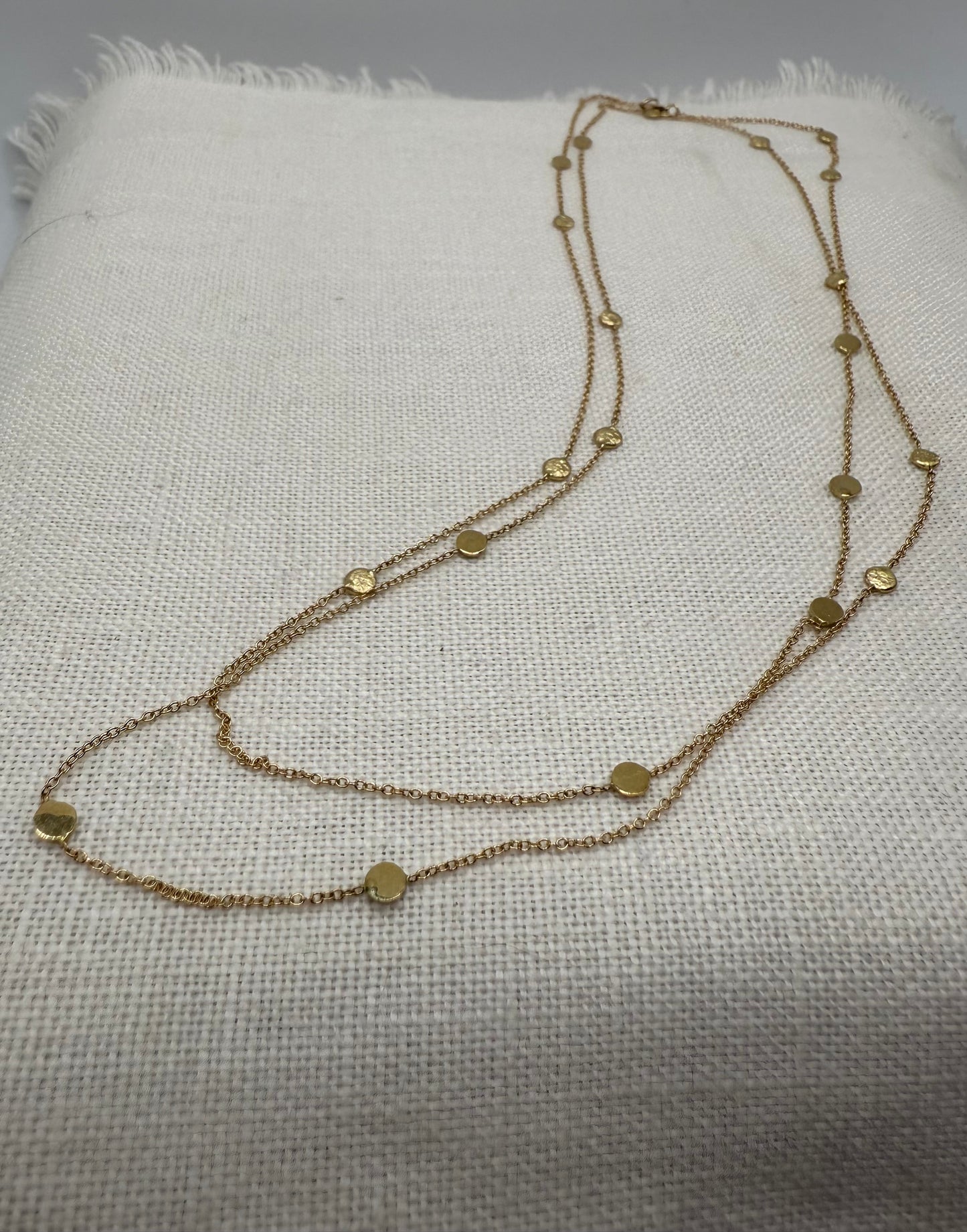 Polka Dot Necklace, 14 Karat Gold - 32"