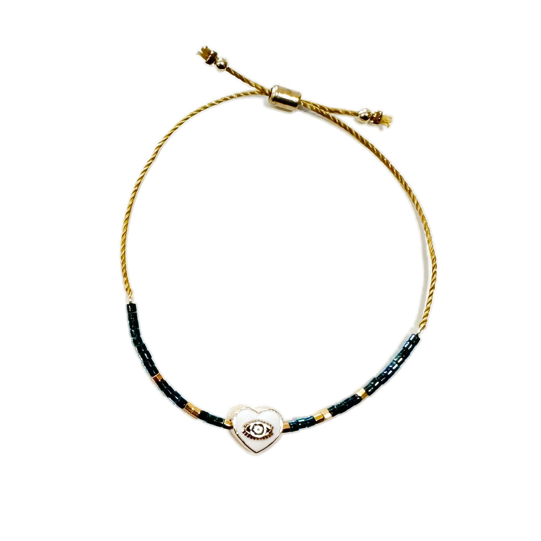 I Heart You Bracelet  - Midnight/White Cast of Stones
