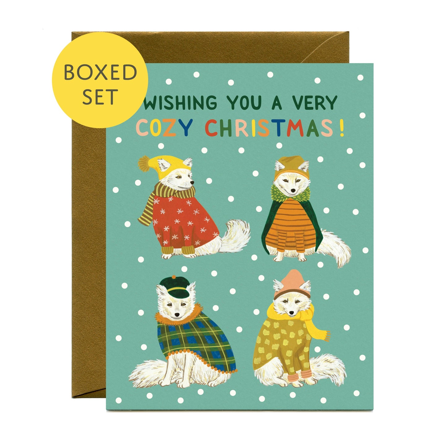 Cozy Fox Holiday Boxed Card Set of 8