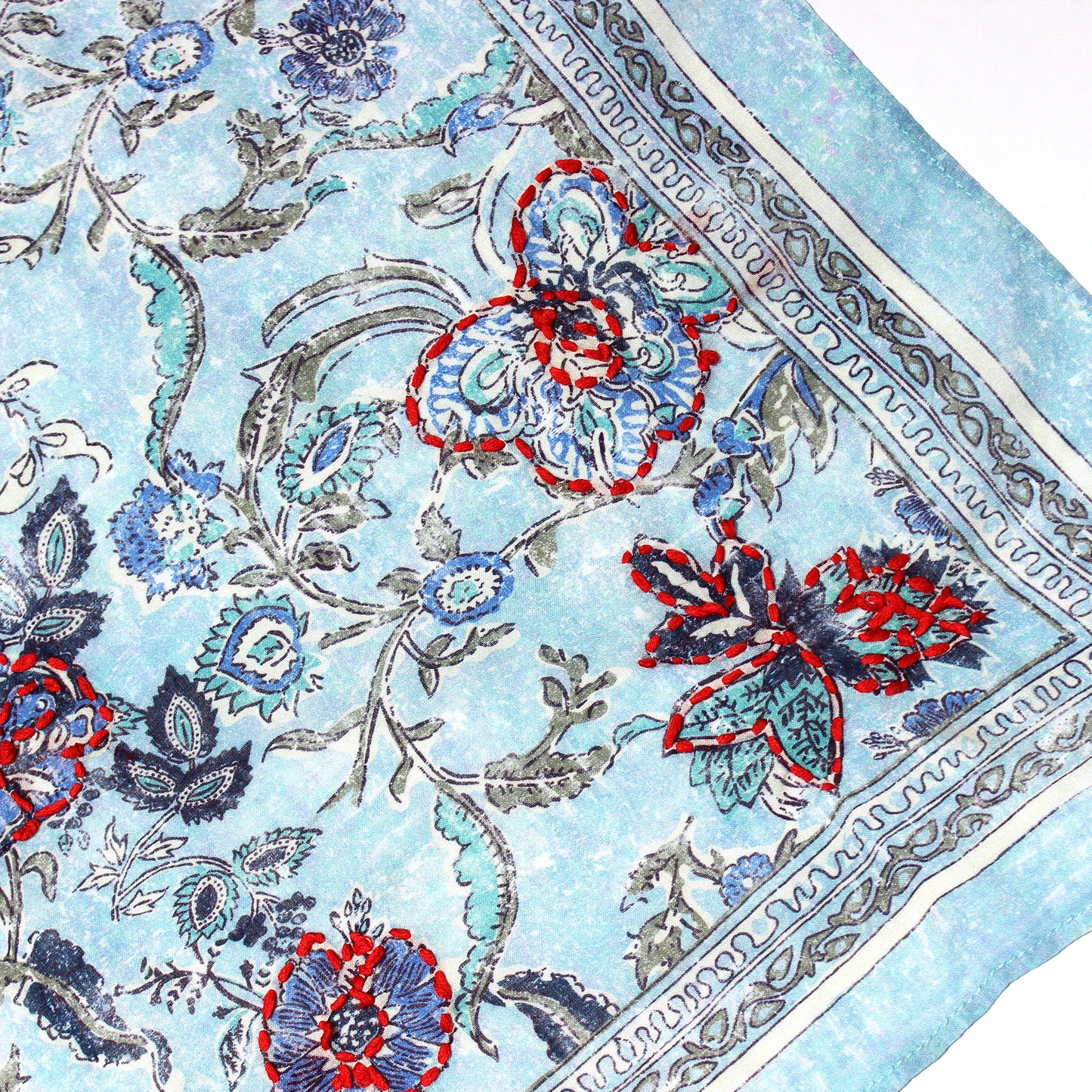 Oblong Floral Scarf -Blue Vismaya Inc.