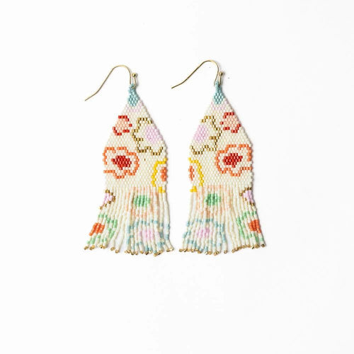 Load image 1 in gallery view. Delilah Poppies Beaded Fringe Earrings - Multi