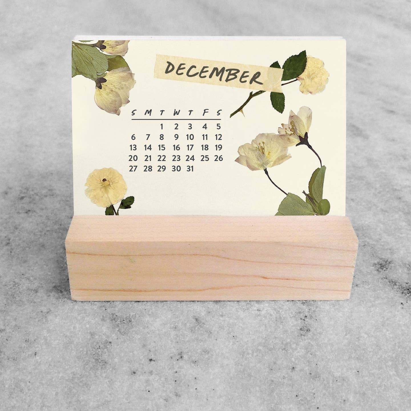 2026 Mini Desk Calendar - Pressed Flowers