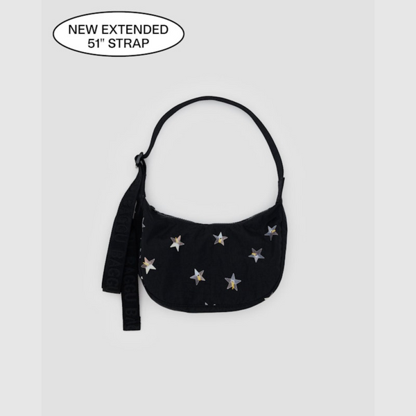 Small Nylon Crescent Bag - Stars