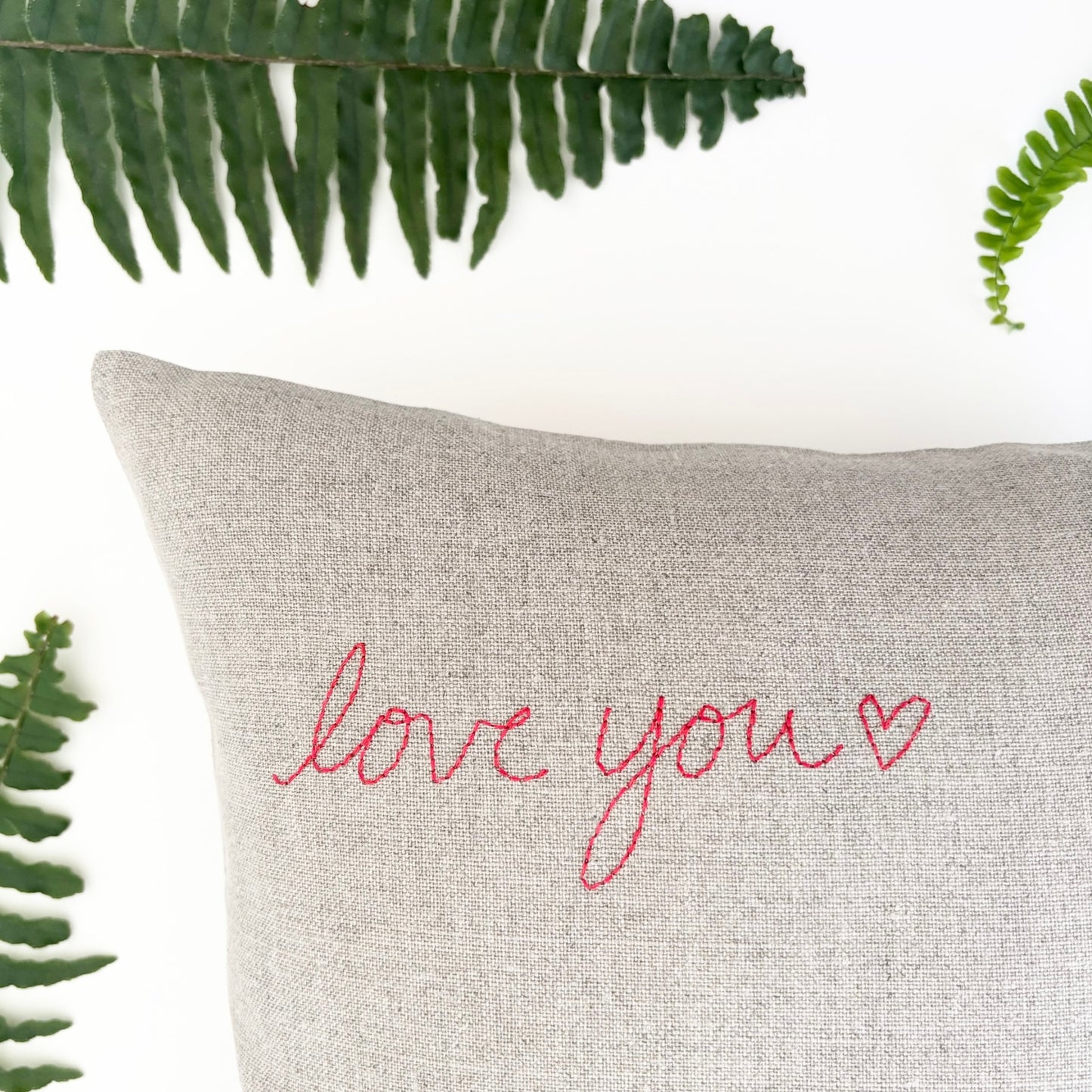 Love You Linen Pillow 14"