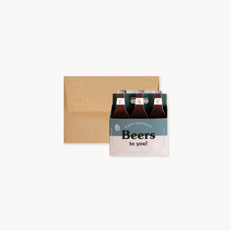 Beers To You Pop-Up Birthday Card UWP Luxe