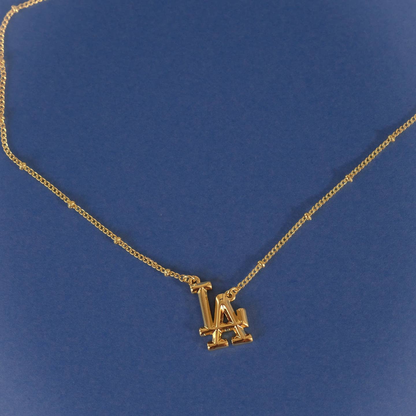LA/Dodgers Logo Charm Necklace - Gold