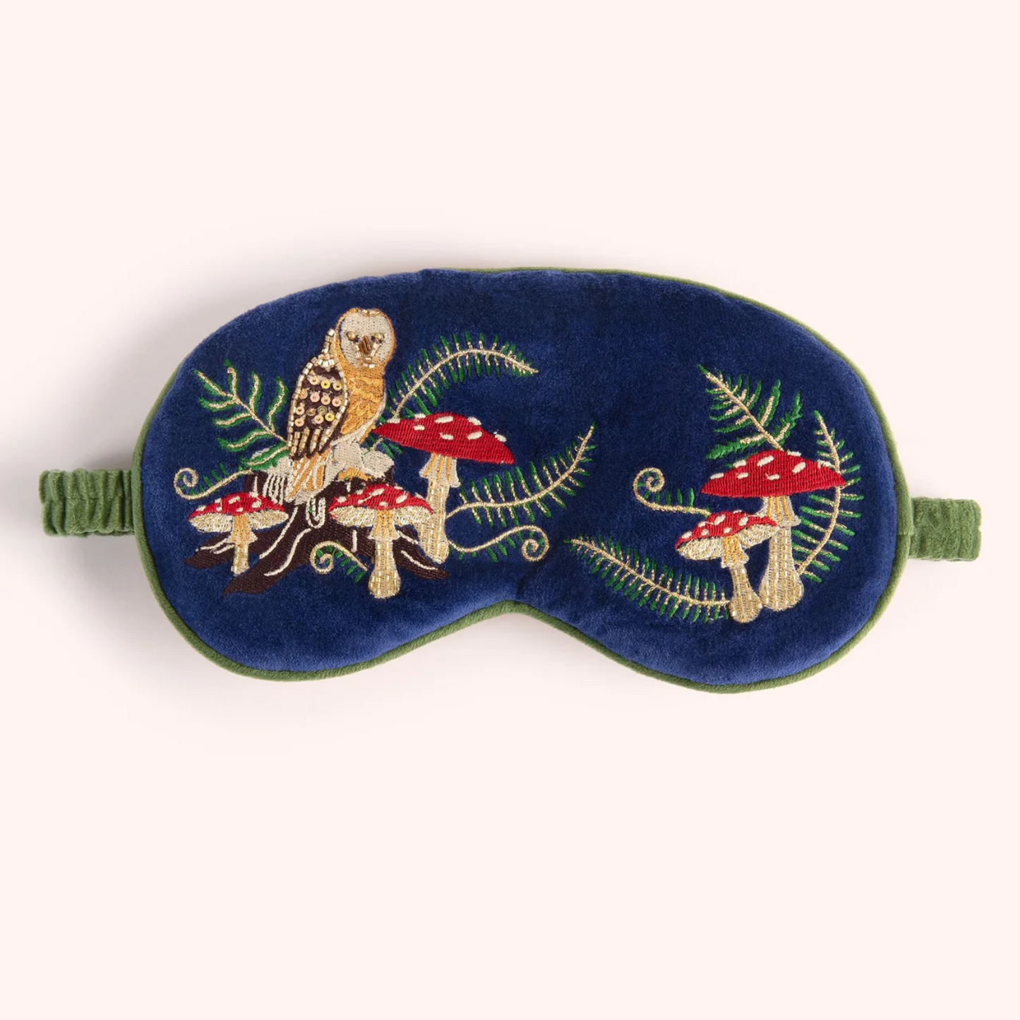 Luxury Lavender Velvet Eye Mask  - Woodland Owl