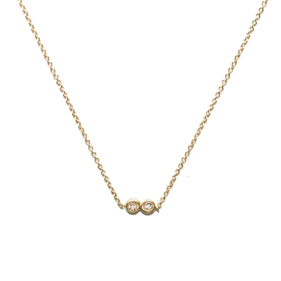 Lovebirds Diamond and 14 Karat Gold Necklace - 16"