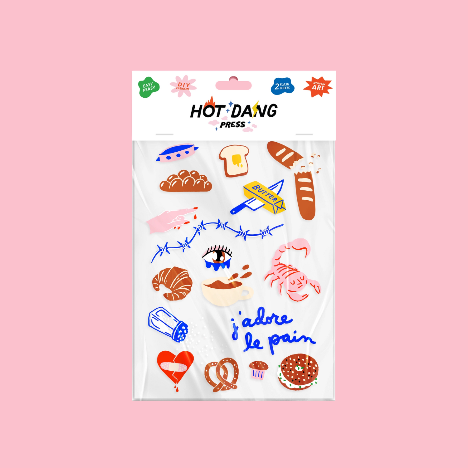 J'adore Le Pain Iron-on Sheet Set