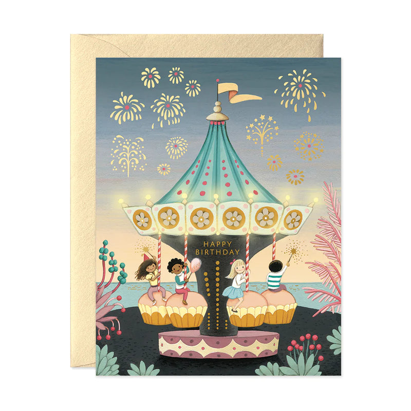 Carousel Birthday Greeting Card