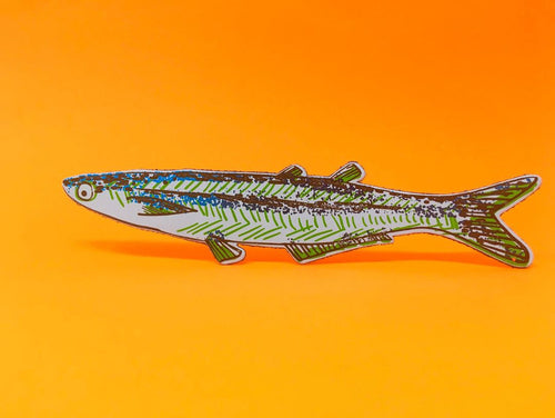 Load image 1 in gallery view. Fish "Any Fin Is Possible" Bookmark - Pale Blue