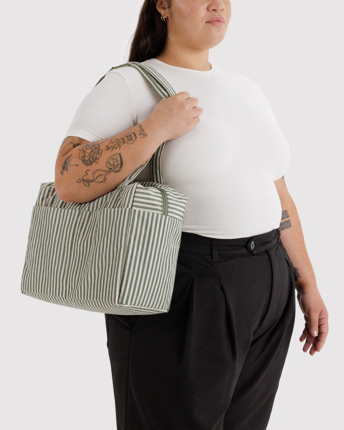 Everyday Cloud Bag - Sage Stripe