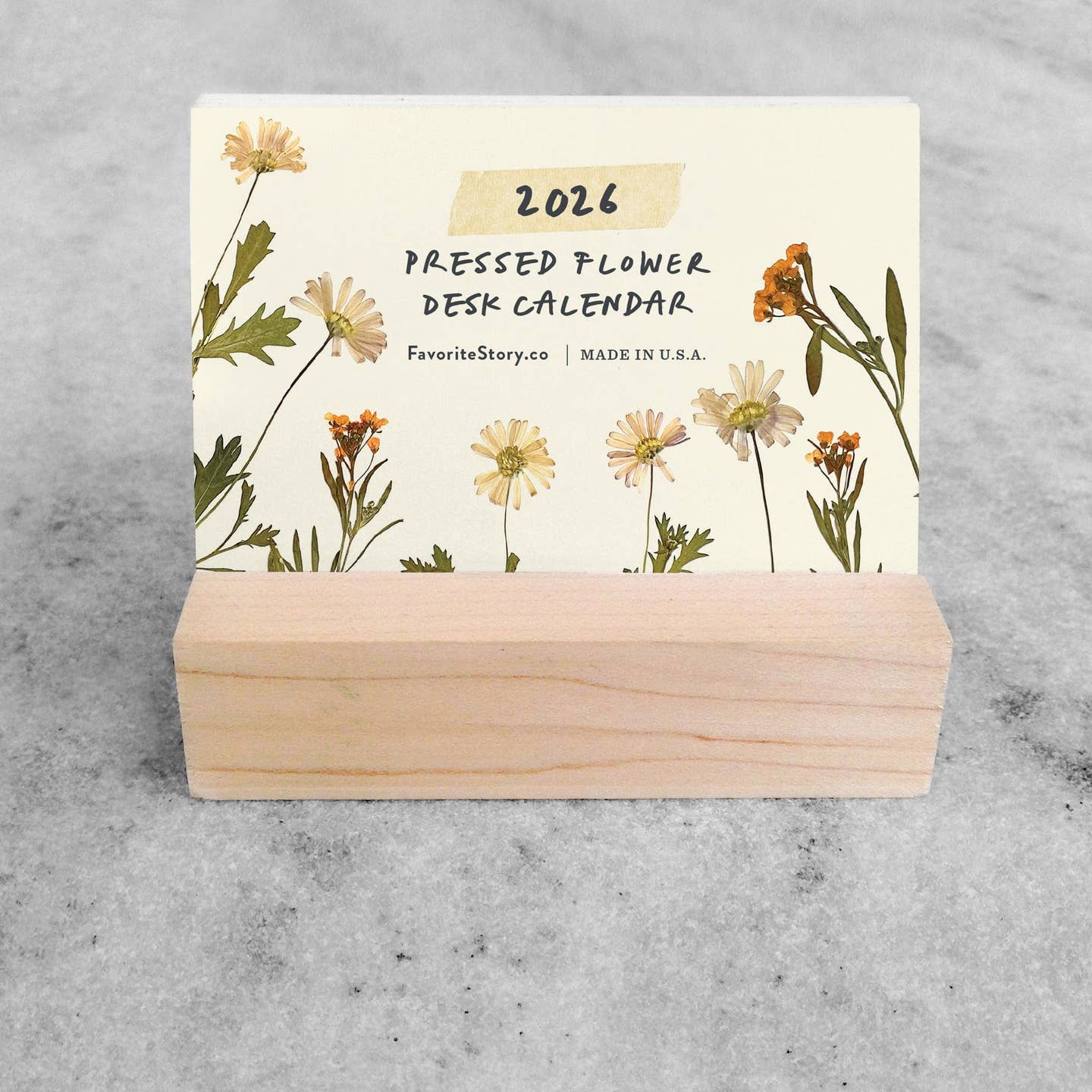2026 Mini Desk Calendar - Pressed Flowers