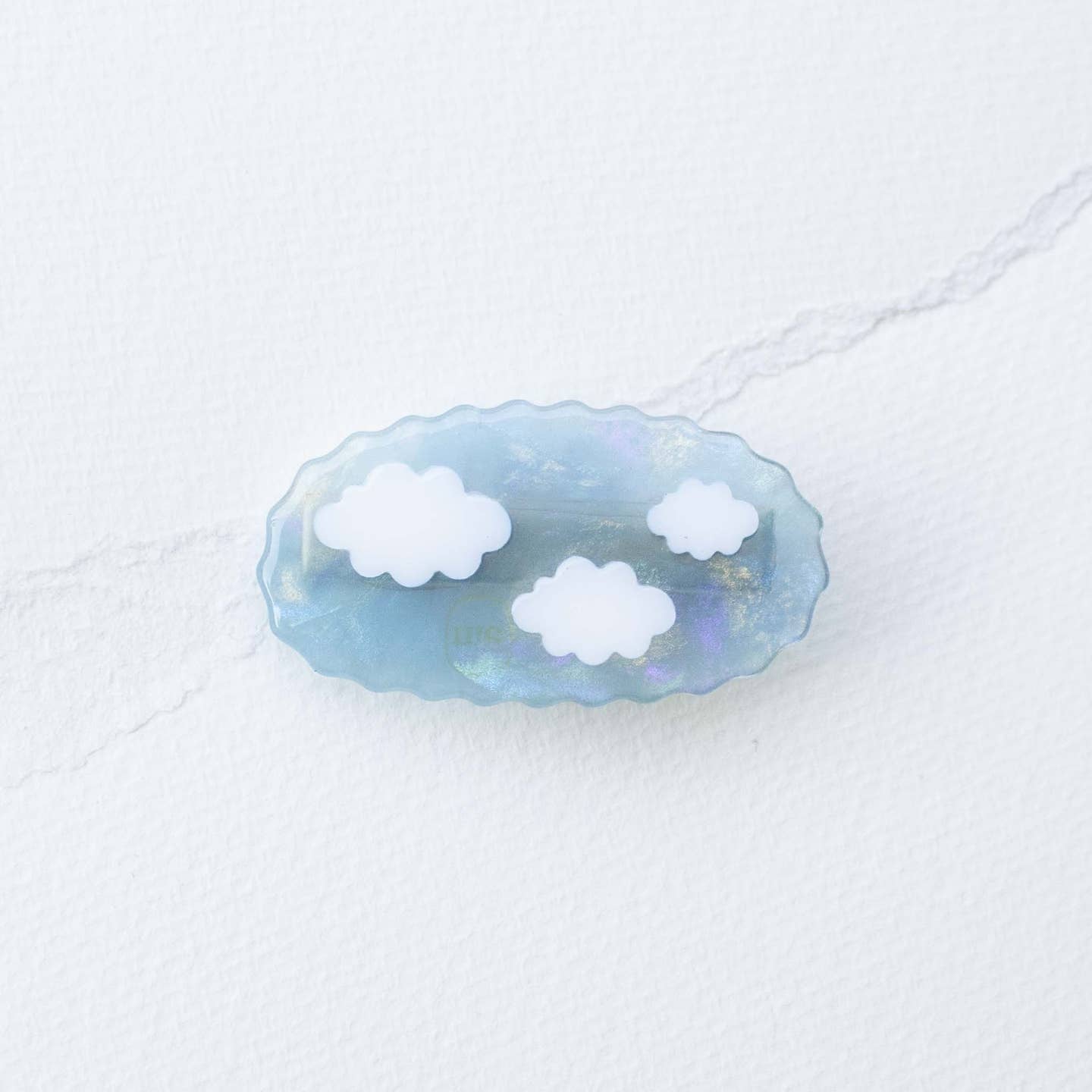 Acetate Hair Clip - Cloud/Sky