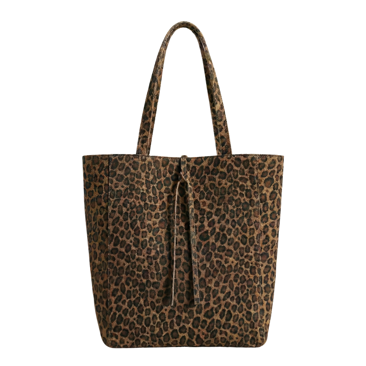 Pebble Leather Tote - Dark Leopard