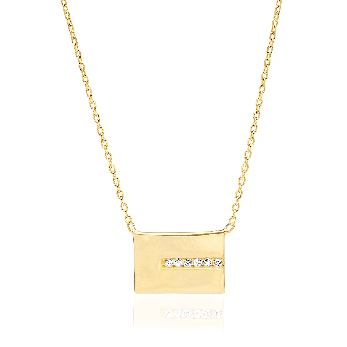 Modern Rectangle with 6 CZ Accent Necklace Tai Jewelry