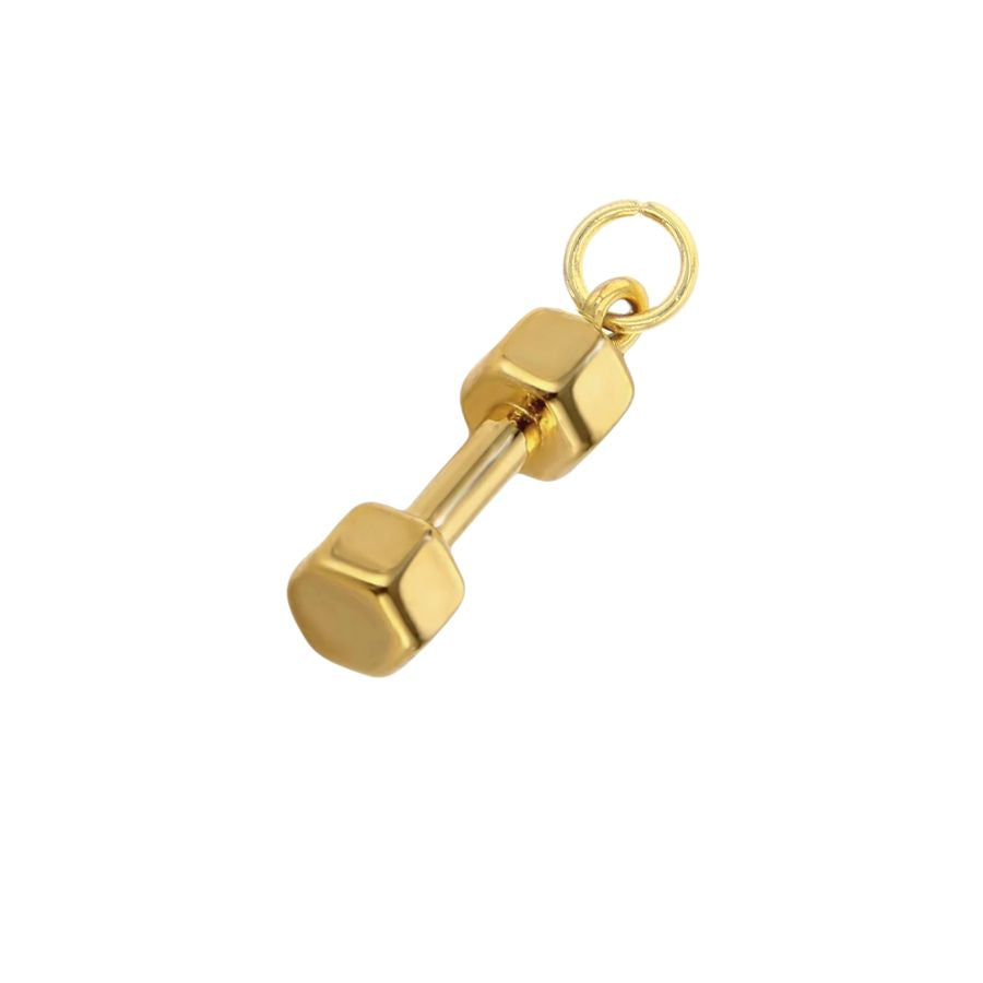 Gold Dumbbell Charm