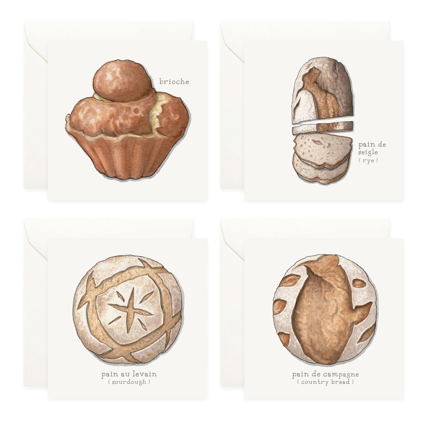 Mini Cards Set / French Breads