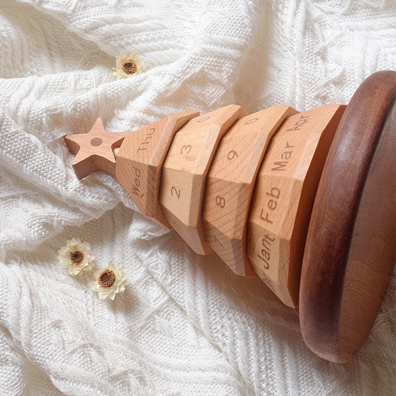 Wooden Christmas Tree Calendar