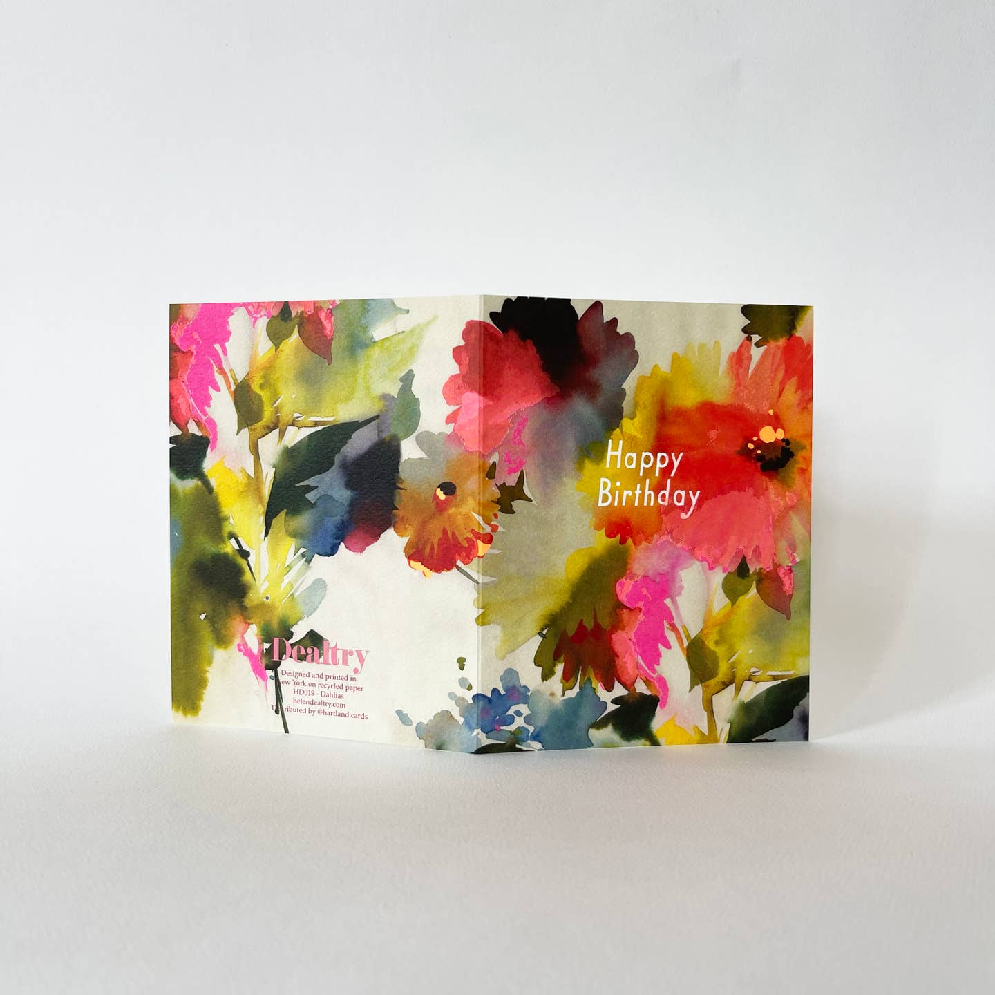 Birthday Dahlias By Helen Dealtry Card